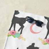Serviette De Plage Motif de cerfs, Cerf de bébé, Boho, Fleurs, Votre  (En situation)