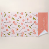 Serviette De Plage Motif de cerise aquarelle (Devant)