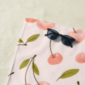 Serviette De Plage Motif de cerise aquarelle (En situation)