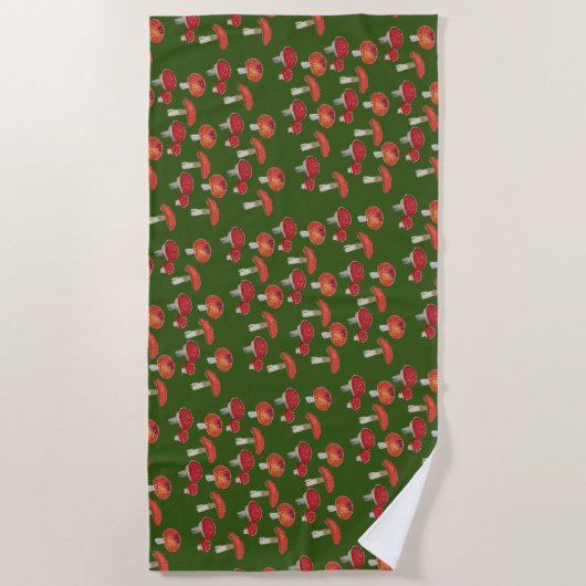 Serviette De Plage Motif de champignons (Devant)