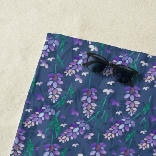 Serviette De Plage Motif de champs Lavender dans violet (En situation)