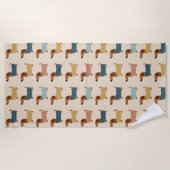 Serviette De Plage Motif de chandail confortable pour teckel (Devant)