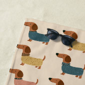Serviette De Plage Motif de chandail confortable pour teckel (En situation)