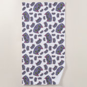 Serviette De Plage Motif de chat Alien (Devant)