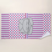 Serviette De Plage Motif de chat gris dormant (Devant)
