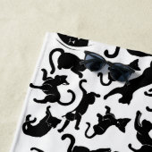 Serviette De Plage Motif de chat noir (En situation)
