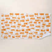 Serviette De Plage Motif de chat orange (Devant)