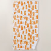 Serviette De Plage Motif de chat orange (Devant)