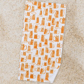 Serviette De Plage Motif de chat orange