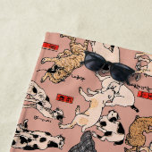 Serviette De Plage Motif de chat Ukiyo-e japonais vintage : Kuniyoshi (En situation)