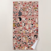 Serviette De Plage Motif de chat Ukiyo-e japonais vintage : Kuniyoshi (Devant)