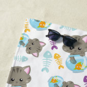 Serviette De Plage Motif De Chats, Chats Mignons, Chatons, Poisson (En situation)