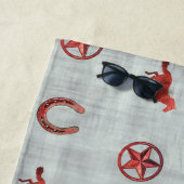 Serviette De Plage Motif de cheval (rouge) (En situation)