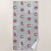Serviette De Plage Motif de cheval (rouge) (Devant)
