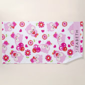 Serviette De Plage Motif De Chouettes, Chouettes Mignonnes, Chouettes (Devant)