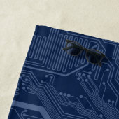 Serviette De Plage Motif de circuit Geek bleu (En situation)
