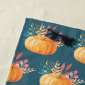 Serviette De Plage Motif de citrouille à l'aquarelle orange mignon (En situation)