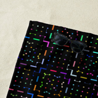 Serviette De Plage Motif de codage électronique technologie coloré
