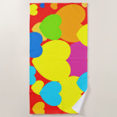 Serviette De Plage Motif de coeur (Devant)