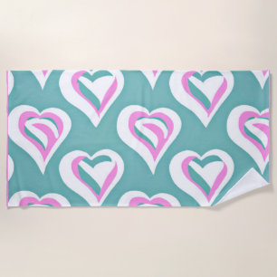 Serviette De Plage Motif de coeur d'amour étonnant