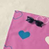 Serviette De Plage Motif de cœur simple mignon (En situation)