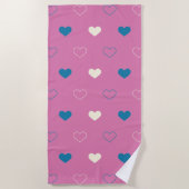 Serviette De Plage Motif de cœur simple mignon (Devant)