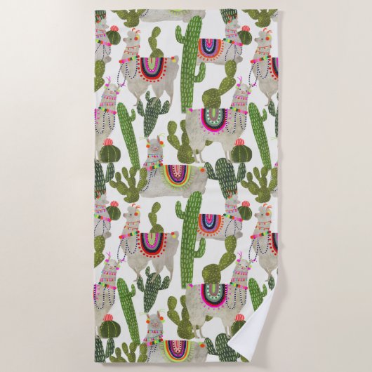 Serviette De Plage Motif de collection Llamarama (Devant)