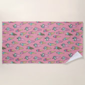 Serviette De Plage Motif de cône de glace rose (Devant)
