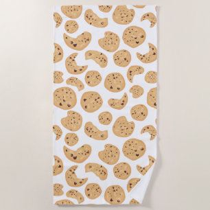 Serviette De Plage Motif de cookies à puces de chocolat