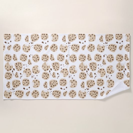 Serviette De Plage Motif de cookies à puces de chocolat (Devant)