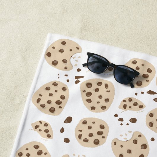 Serviette De Plage Motif de cookies à puces de chocolat (En situation)
