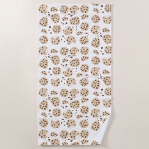 Serviette De Plage Motif de cookies à puces de chocolat