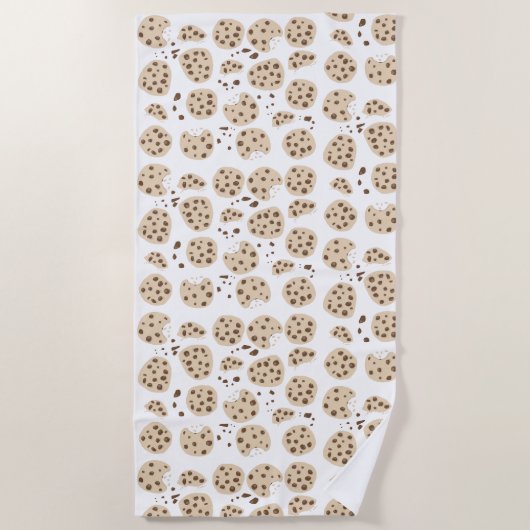 Serviette De Plage Motif de cookies à puces de chocolat (Devant)