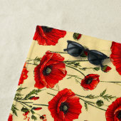 Serviette De Plage Motif de coquelicots rouges (En situation)