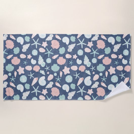 Serviette De Plage motif de coquillages (Devant)