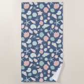 Serviette De Plage motif de coquillages (Devant)