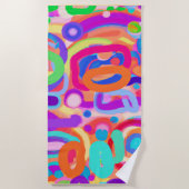 Serviette De Plage Motif de couleurs vives (Devant)