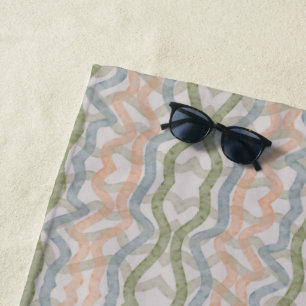 Serviette De Plage Motif de coups de pinceau à l'aquarelle dans des t