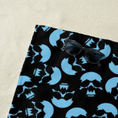 Serviette De Plage Motif de crâne noir et bleu (En situation)