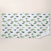 Serviette De Plage Motif de Cute Cactus (Devant)