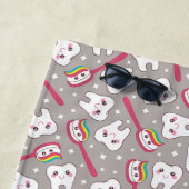 Serviette De Plage Motif de dents d'arc-en-ciel (En situation)