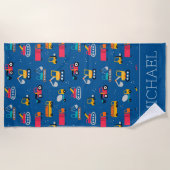 Serviette De Plage Motif de déplacement de construction mûre (Devant)