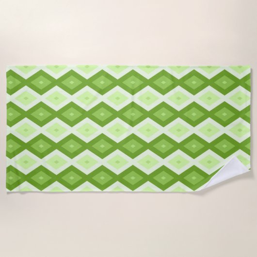 Serviette De Plage Motif de diamant vert Chartreuse (Devant)