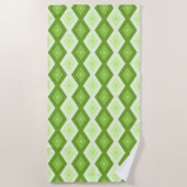 Serviette De Plage Motif de diamant vert Chartreuse (Devant)