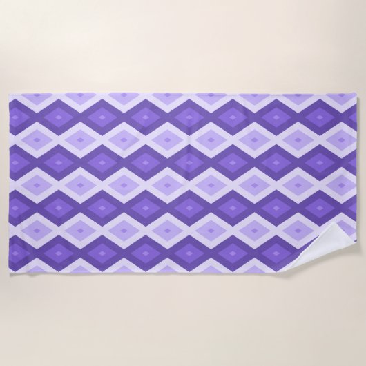 Serviette De Plage Motif de diamant violet (Devant)