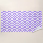 Serviette De Plage Motif de diamants violet et blanc (Devant)