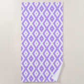 Serviette De Plage Motif de diamants violet et blanc (Devant)