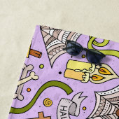 Serviette De Plage Motif de doodle Halloween mignon (En situation)