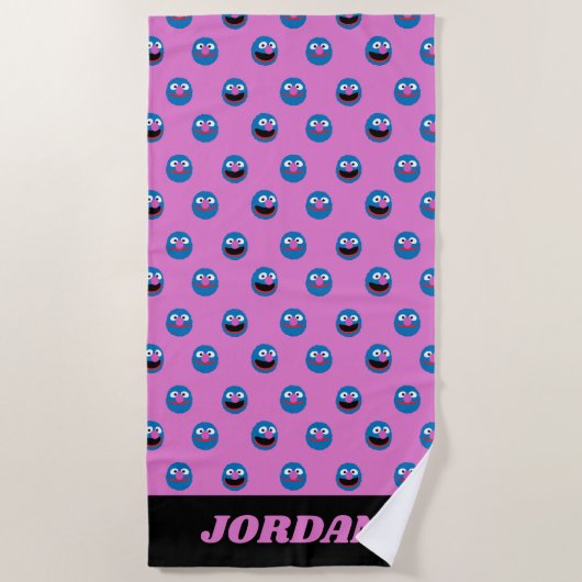 Serviette De Plage Motif de face de Grover rose (Devant)