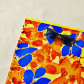 Serviette De Plage Motif de feuillage couleur chic (En situation)
